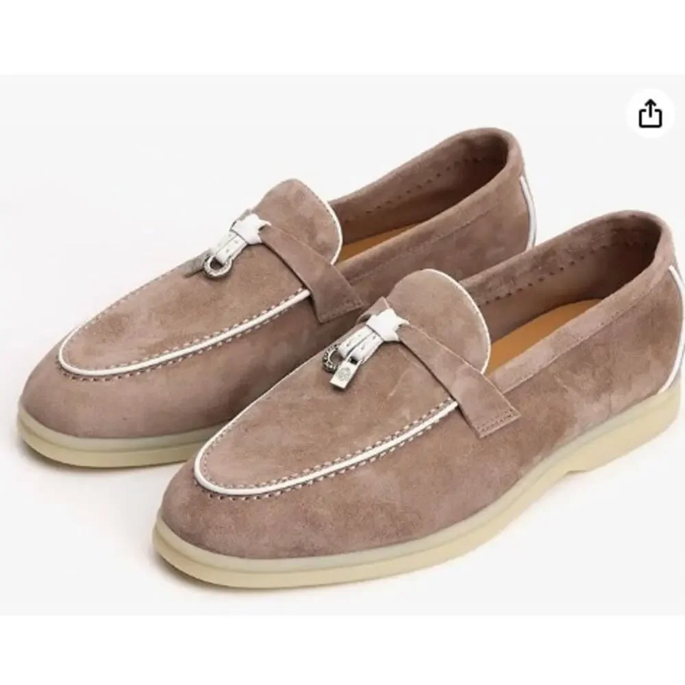 New XOBZJH Leather Suede Loafers Flats Slip-On Penny Loafers Dress Casual Office